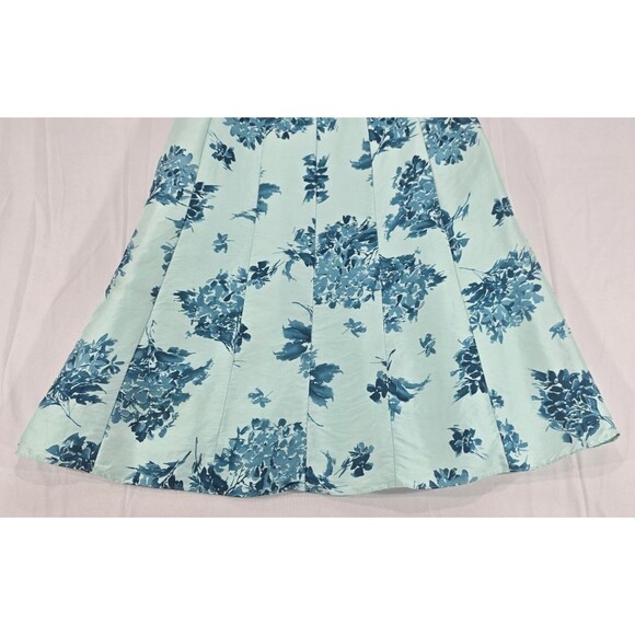 Ann Taylor Womens Silk Dress Empire Waist Babydoll Floral Blue Fairy Y2K Size 10 - Picture 7 of 16